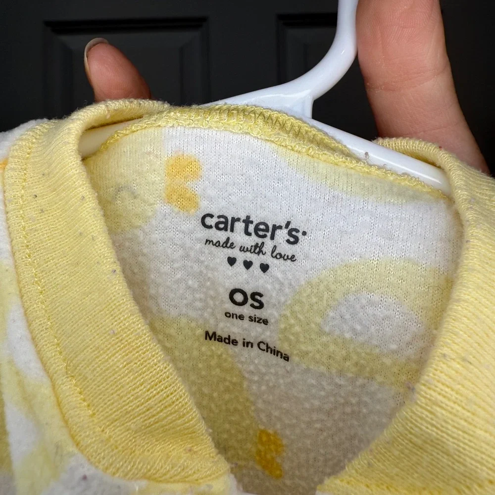 Carter's Baby Fleece Sleep Sack Gown Sleepwear One Size‎ Yellow Duckling Print